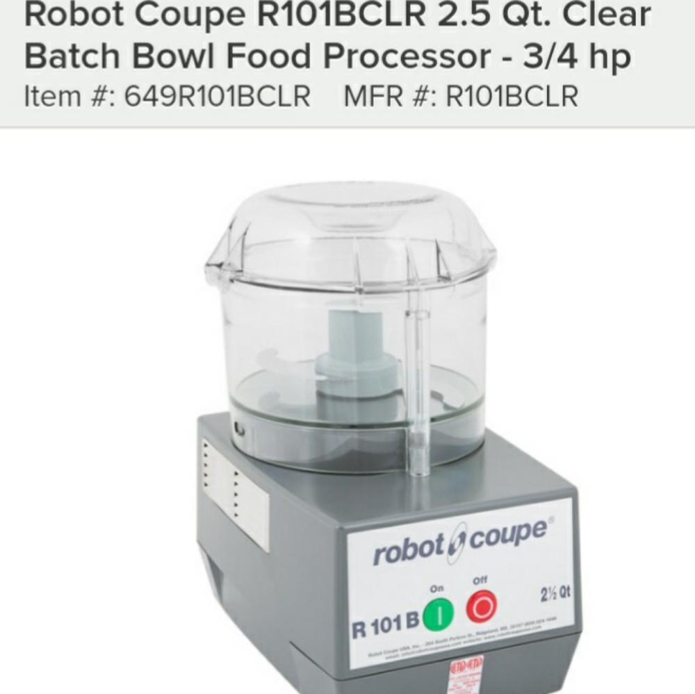 Robot Coupe R101B CLR 2.5 qt commercial food processor